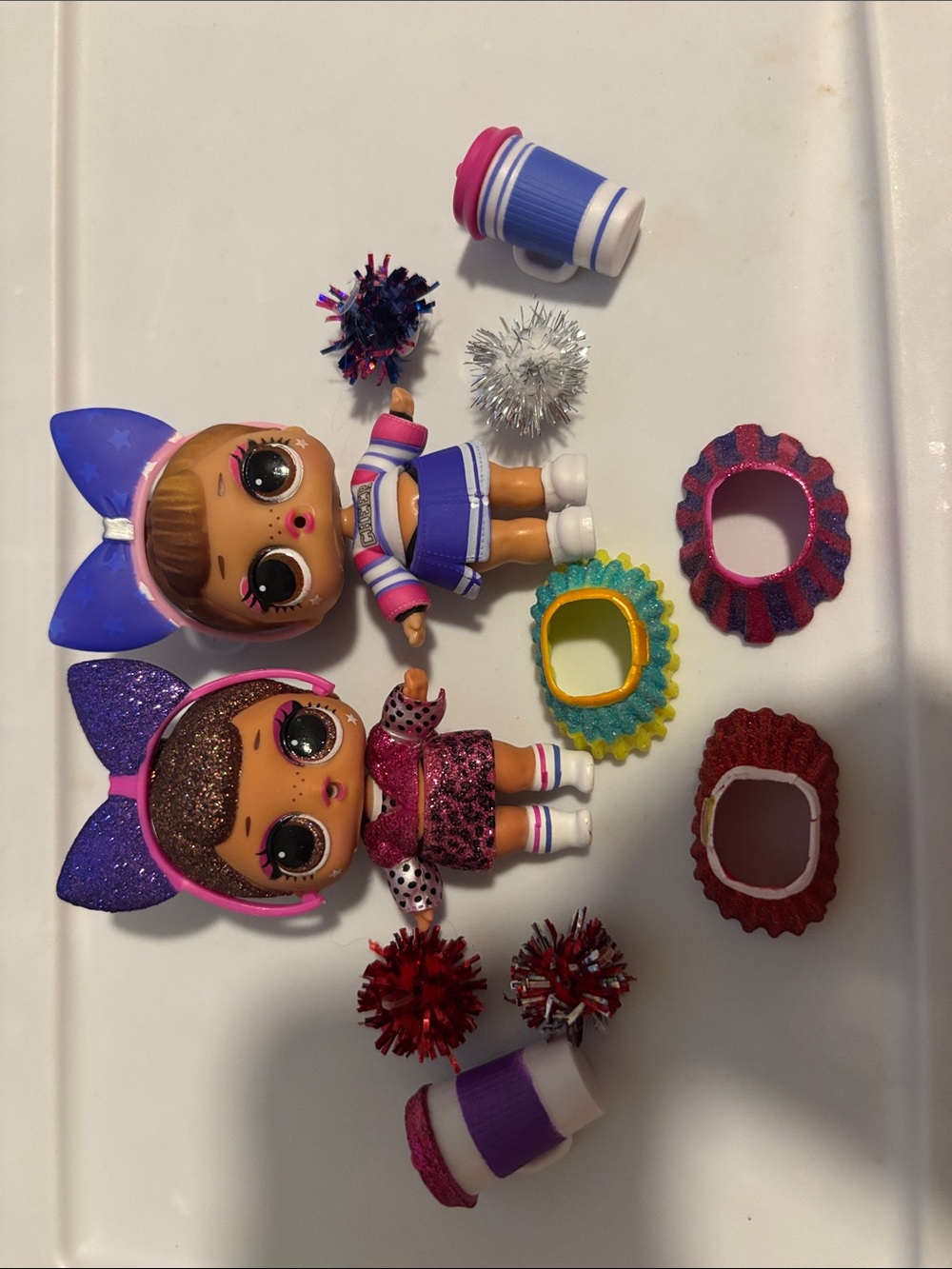 L.O.L. Surprise! Pink & Purple Cheer Doll Duo with Pom-Poms and Cup